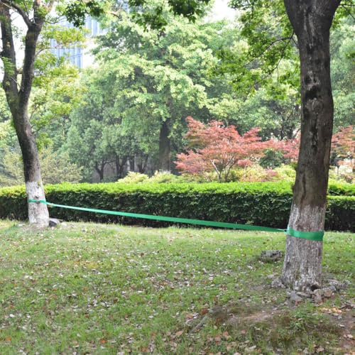 Slackline Set 15m x 50mm für Anfänger und Fortgeschrittene, Balancierband mit 150kg Belastbarkeit für Gleichgewichtstraining und Freizeitaktivitäten im Park