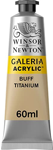 Winsor & Newton 2120060 Galeria Acrylfarbe, hohe Pigmentierung, lichtecht, buttrige Konsistenz, 60 ml Tube - Gelbliches Titan