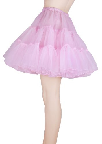 Flora Jupon années 50 Vintage en Tulle Rockabilly Petticoat Longueur 45cm/18 (EU 42-48(L-XXL), Rose)