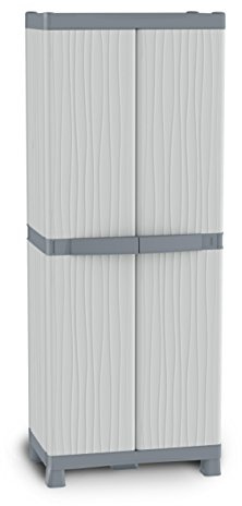 Terry, Base 2700 Uw, Schrank mit zwei Türen, 4 Einlegeböden, 2 Einhängekörben, für innen und außen - 70x43,8x181,8 cm
