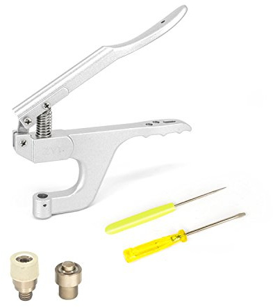 Trimming Shop - Pinze a pressione con bottoni automatici ZYT con fissaggio per tessuti, fai da te, copertura per piscina, progetti artistici e artigianali, in pelle, denim, argento, 11 mm