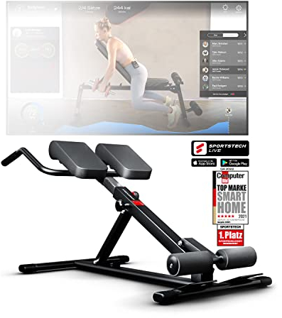 Sportstech 6in1 Bauch- und Rückentrainer für zuhause, Multifunktion Hantelbank verstellbar, training bench press bank, Deutsche Qualitätsmarke, Bauch Beine Po Sit Up bank für Home (BRT150)