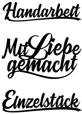 Ideen mit Herz Stanzschablonen, Schriften, Handarbeit, 2,2cm bis 8,4cm, 3 Stück
