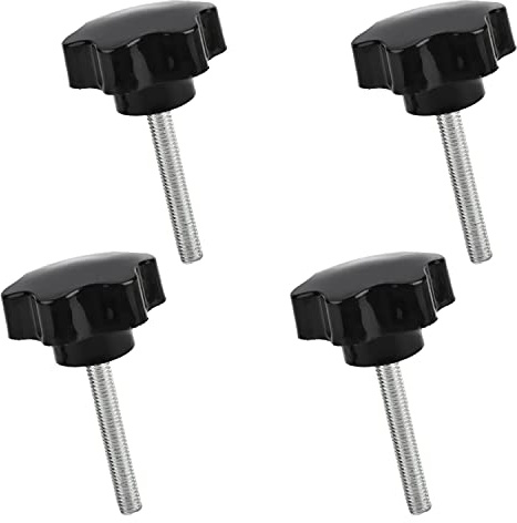 MroMax 4 tornillos de repuesto M8 x 50 mm para mango de estrella, tornillo de apriete, desmontaje rápido, piezas de repuesto, mango de sujeción, perilla de tornillo negro