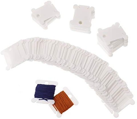 Phoetya Plastikseide Bobbins Karten, 200 Stück Kreuzstich Stickerei Organizer für DIY Craft Sewing Storage