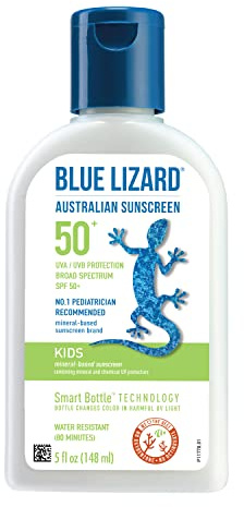 BLUE LIZARD Kids Mineral-Based Sunscreen Lotion, SPF 50, Cream, 5 Fl Oz