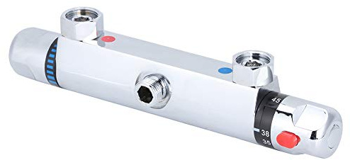 Bath Shower Systems, Modern Chrome Thermostatic Exposed Bar Mixer Shower Valve Anti Scald Tap, Hot Cold Water Mixer Constant Temperature Control Thermostatic Bath Shower Mixer Valve for Bathroom Hotel
