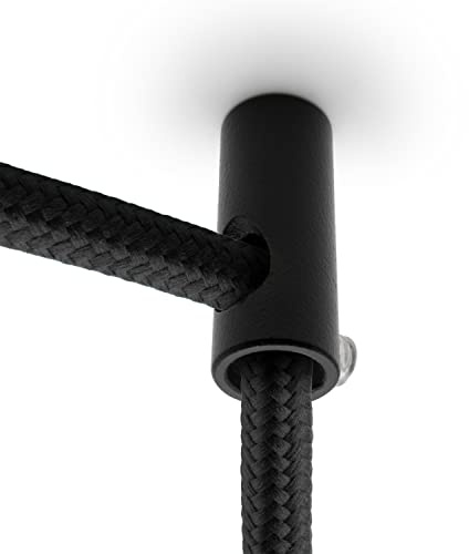 AMARCORDS - 2 Aluminium Deckenpins vertikale Dezentralisatoren und Kabelschellen mit sichtbarer Kabelverstellung Für vertikale Drop-Down-Lampen und -Abhängungen. Farbe SCHWARZ
