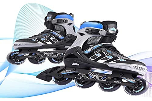 Hikole Verstellbare Inline-Skates für Erwachsene Frauen Männer Teens Inline-Rollschuhe für Outdoor Indoor-Klingen Rollschuhe für Mädchen und Jungen