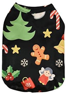 Weihnachten Hundebekleidung Welpen Shirts Santa Elf Print Kostüm Hundekostüm Atmungsaktive Haustierbekleidung für Chihuahua Yorkshire Mops