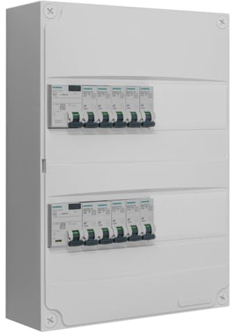 Tableau 2 rangées pré-équipé 2 inter. diff. 63A + 10 disjoncteurs