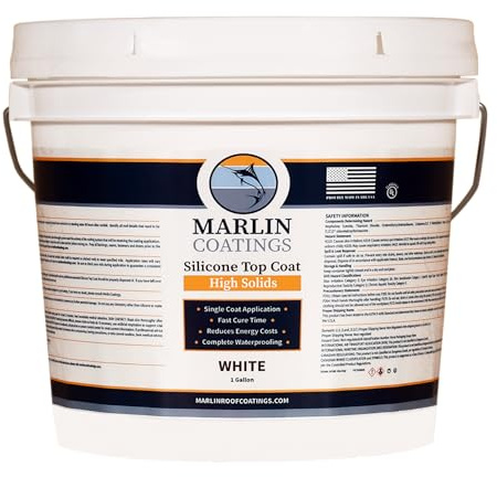 100% Silicone Roof Sealant - Self Leveling - Complete Waterproofing - Easy One Coat Application - Designed for Your RV, Camper, Trailer, Commercial Building... (1 Gallon, White)