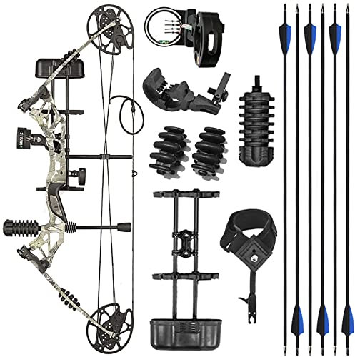 ZSHJGJR Bogenschießen Compound Bogen und Pfeil Set Compoundbogenset 30-60lbs einstellbar jagdbogen Bogen Jagd compoundbögen Erwachsene Komplett Set Compound Bow Anfänger sportbogen (Camo - Set 2)