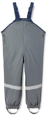 Playshoes Pantalones de lluvia unisex para niños, forro polar, color gris oscuro, 116, gris oscuro, 116 cm