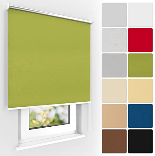 Estika Thermo rollos mit Bohren nach maß, Verdunklungsrollo Deckenmontage und Wandmontage, 13 Farben, Breite 50-149 cm, Höhe 150 cm und 220 cm, Thermorollo hitzeschutz, Jalousien Fenster