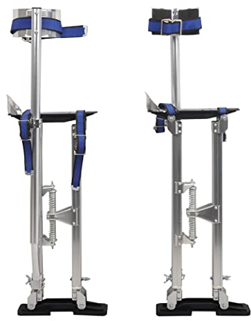 BATONECO Trockenbau-Stelzen für Erwachsene, 61 cm - 101,6 cm verstellbare Höhen, Aluminium-Maler-Stelzen für Arbeiten an hohen Stellen, Silber