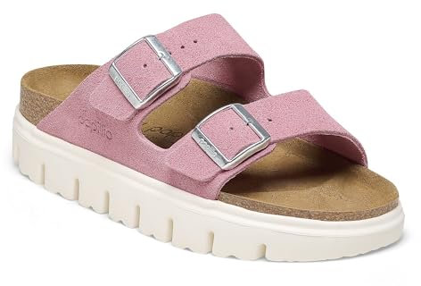 Birkenstock Papillio Arizona Plateau-Sandale für Damen, vegan, Rosa (Candy Pink), 9 Narrow