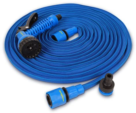 Goodyear - Manguera Extensible Jardín 30m con Pistola 7 Riego Anti Torsión 2 Conectores