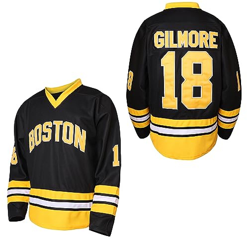 Happy Gilmore Jersey 18 Adam Sanders 1996 Hockey Jersey Stitched Mesh Polyester Men's Ice Hockey Shirt S-3XL(18 Black,3X-Large)