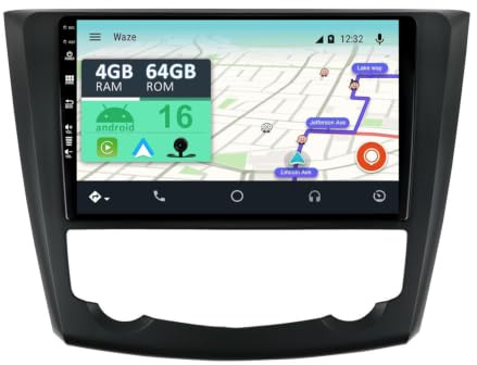 YUNTX [4+64G]Android 16 2 Din Autoradio per Renault Kadjar 2015-2019-[Integrato CarPlay/Android Auto/DSP/GPS/Bluetooth 5.0/Mirror Link/WiFi/USB/4G]-IPS 9 Touch Screen