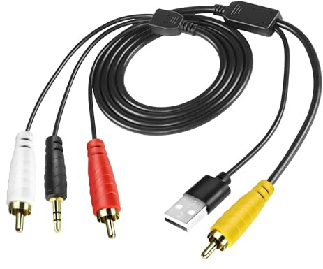XMSJSIY Digital SPDIF Koaxial zu Analog L/R RCA 3.5mm AUX Stereo Audio Konvertierungskabel mit USB Netzteil Kabel für HDTV, Xbox, DVD, PS4-1.5M