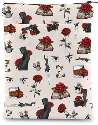 Romantische Leserbuchhülle mit Reißverschluss (Rose Flower-b)