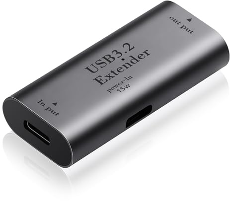 SinLoon USB C Ladedatenverlängerungsadapter - 5 Gbit/s, C-Verlängerung, 10 m, Signalverstärker, Lange Distanz, Mit 15 W C Stromanschluss
