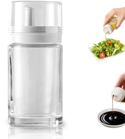 Bottiglie piccole in vetro per olio e aceto, 96,4 g, a tenuta stagna, perfette per l'uso in cucina