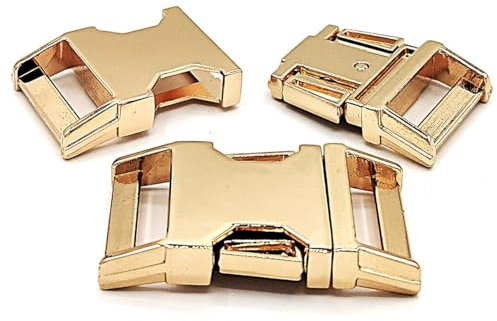 AnseTendency - Cierre de hebilla de clip de metal para correa interior de 25 mm, clip para cinturón, mochilas de mano, costura, suministros de accesorios mercería, color: dorado, dorado, 25 mm