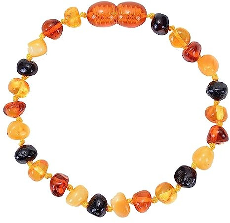 Tolldek Bernstein Armband, Damen & Herren Armband, Echten Natursteinen Partnerarmband - Geschenk für Männer, 15CM, Orange