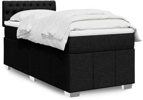 qohoio Boxspringbett mit Matratze Betten Mit Matratze Schlafzimmer Bett Boxspringbett Mit Matratze Schwarz 80x200 cm Stoff - 3286904