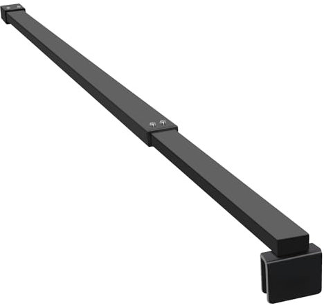SVNR Adjustable Stainless Steel Telescopic Shower Screen Support Bar, 700mm-1200mm, 6-10mm Glass Thickness (Matte Black Square)