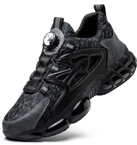 Safety Trainers, Steel Toe Cap Work Trainers for Men Women, Comfortable Lightweight Work Shoes, Non Slip Safety Shoes with Air Cushion