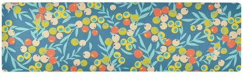 ZRWLUCKY Sottopentola in tessuto vintage colorato con fiori per piatti caldi, resistente al calore e runner da tavola impermeabile, per casa, 90 x 30 cm, facile da pulire