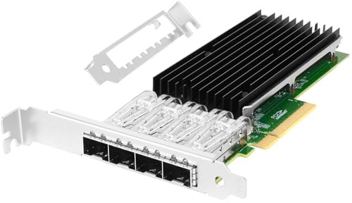 Euqvos 4 ports SFP+ 10 Go PCIe Adaptateur réseau avec Broadcom BCM57840 Controller PCI Express x8 Ethernet LAN Card Compatible avec Windows Server/Windows/Linux/VMware