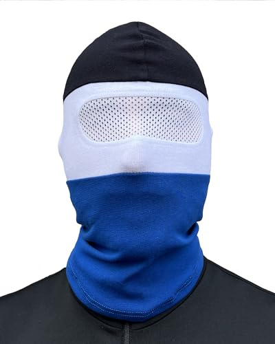 PGWEAR Sturmhaube mit Netz vor den Augen in schwarz blau weiß rot gelb grün (schwarz/weiß/blau)