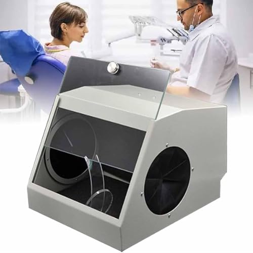 JXYQ Modulare Strahlkabine, Dentallabor-Staubbox mit Luftabsaugung, Staub entweicht beim Sandstrahlen Nicht, Staub reduzieren
