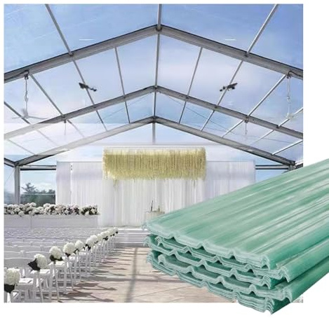 Polycarbonat Wellplatten,UV-Beständige Dachplatten,Regendichte Tageslichtplatten,Transparent Kurzrollen,Isolierende Wandblech Dachbleche,für Carport-Gewächshäuser(7pcs,0.9*1.3M/35*51IN_1.2MM)