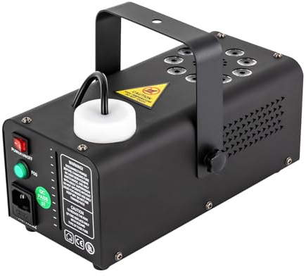 LED Nebelmaschine,2 Min. Aufwärmzeit,3 Lichteffektmodi,1l Kapazität,500W LED Licht Bühnen-Rauchmaschine mit Fernbedienung für Clubs, Bars Hochzeiten, Festivals