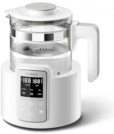 Instant Water Warmer, Baby Bottle Warmer with Faster Cooling Fan and LCD Display, Baby Milk Warmer, Electric Kettle with 6 Temperature Control Presets, Breastmilk Warmer, Boil Tea, Coffee