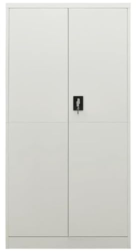 Schließfachschrank: Mehrzweckschrank Haushaltsschrank Stauraumschrank Hofschrank Flurschrank - Büroschrank, Aktenschrank mit 6 Fächern und 2 Türen, Hellgrau 90x40x180 cm Stahl