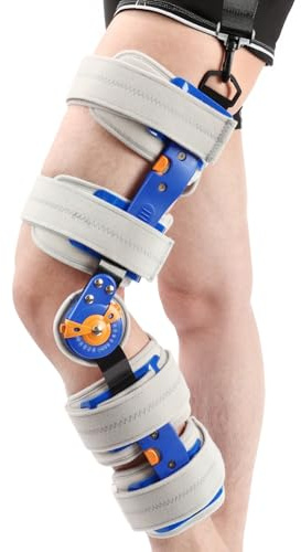 Voinnokal Hinged ROM Knee Brace, Knee Immobilizer Support with Side Leg Stabilisers, Adjustable Post Op Knee Brace for ACL, MCL and PCL Injury, Orthopedic Support Stabilizer After Surgery