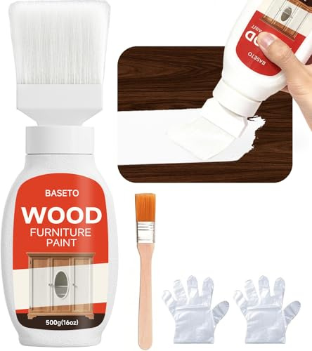 Wood Touch Up Paint - 16Oz Multi Surface Touch Up Paint Pen, Furniture Refinishing for Door, Cabinets, Furniture,Metal Railing (Cream White Gloss)