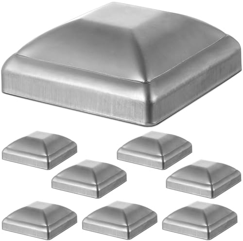 MorningRo 8 Pcs 6 x 6 Inches Galvanized Metal Post Decking Cap Covers for 6inx6in Wood Fence Post Water-Proof UV-Proof Durable