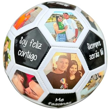 Generico Pallone da Calcio Personalizzato con Foto e Testo - Progetta il Tuo Pallone - Misura Standard in PVC Resistente e Camera d'Aria in Butile