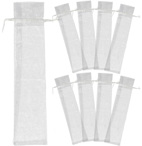 20 Stück Organza Beutel mit Kordelzug, Silber, für Süßigkeiten | Abschluss Geschenk, Netzbeutel mit Kordelzug, Aufbewahrungsbeutel für Party und Chocolates, Leicht zu Öffnen