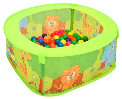 GeenYuu Piscina con palline con 50 palline, tenda da gioco per bambini, 75 x 75 x 32 cm, in poliestere, pieghevole, con 4 aste, per interni ed esterni, giardino, cameretta dei bambini, per giocare e