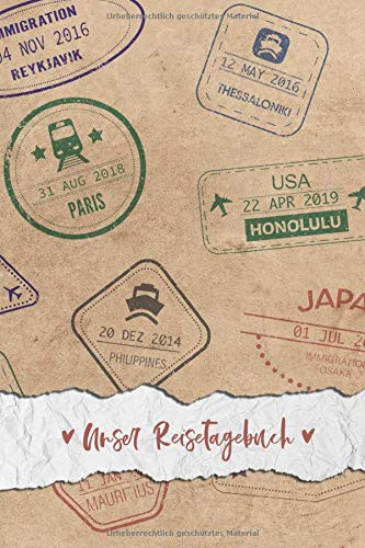 Unser Reisetagebuch: Flitterwochen-Tagebuch für die Hochzeitsreise zum Ausfüllen | ca. DIN A 5, 108 Seiten, Softcover | inkl. Packliste | Im ... | Tolles Geschenk fürs Brautpaar & Ehepartner