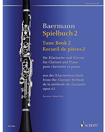 Spielbuch 2: Vortragsstücke aus der Klarinettenschule. Band 2. op. 63. Klarinette in B und Klavier. Spielbuch. (Baermann - Klarinettenschule)