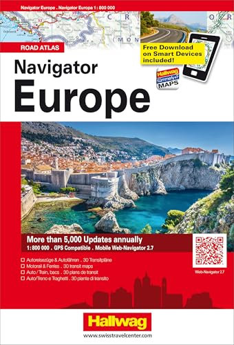 Navigator Europe 1:800.000. Con Contenuto digitale per download: Europa in übersichtlichen Karten 1:800'000 mit Spiralbindung, Ortsverzeichnis, Reiseinformationen und Transitplänen